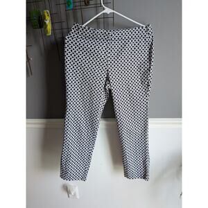 Talbots Heritage Ankle Crop Geometric Print Flat Front Stretchy Pants sz 2